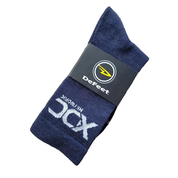 DeFeet Socks Bicycle Aireator XDC Network Cycling Men Small Blue Wool Blend NEW - Picture 2 of 3